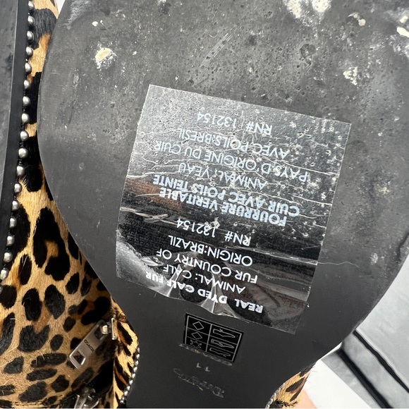 COACH Drea Beadchain Leopard Block Heel Almond Toe Ankle Boots Sz 11 - Picture 12 of 13